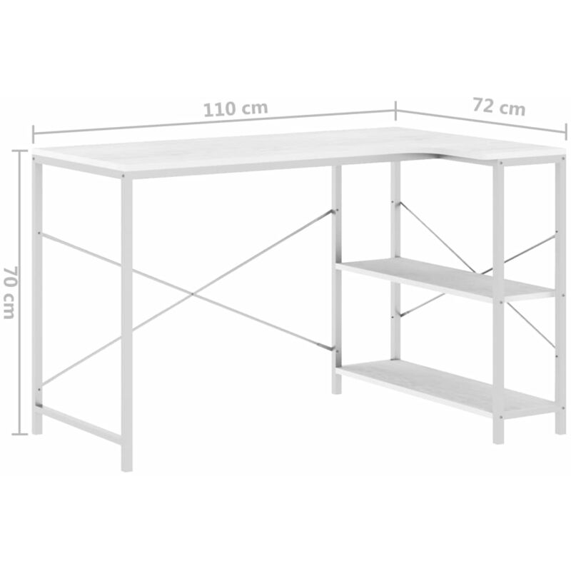 Scrivania Bianca 101x50x76,5 cm in Truciolato