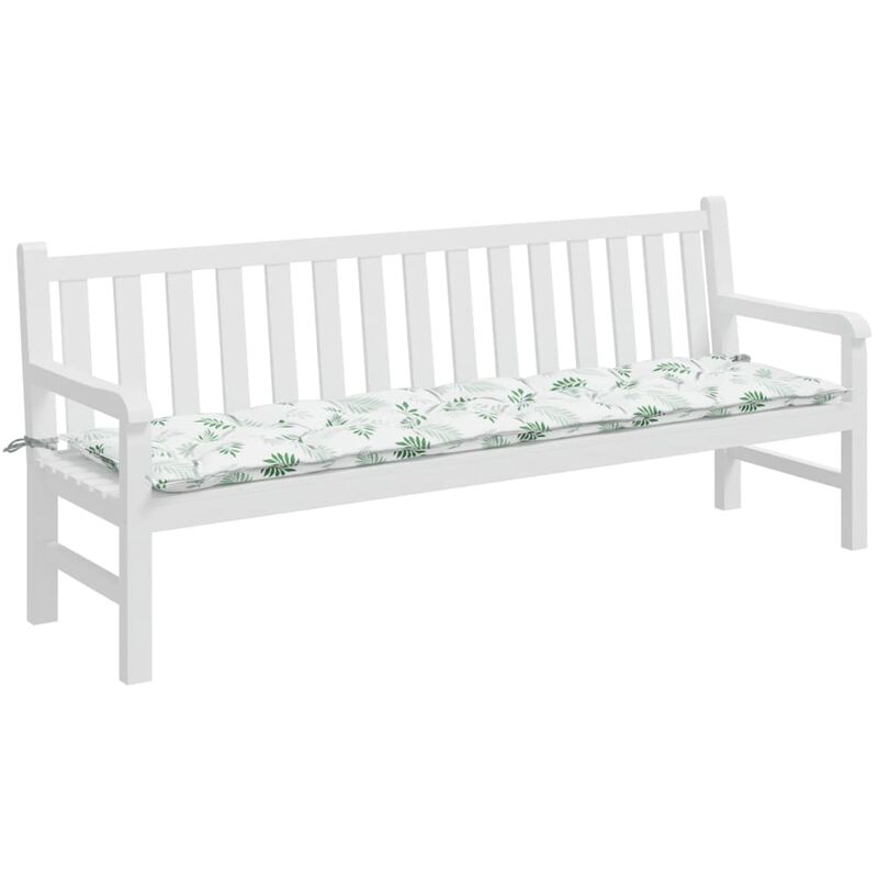 Unico Design Cuscino Panca da Giardino Motivo a Foglie 200x50x7 cm Tessuto  200x50x7 cm Magnifico it - Verde75634