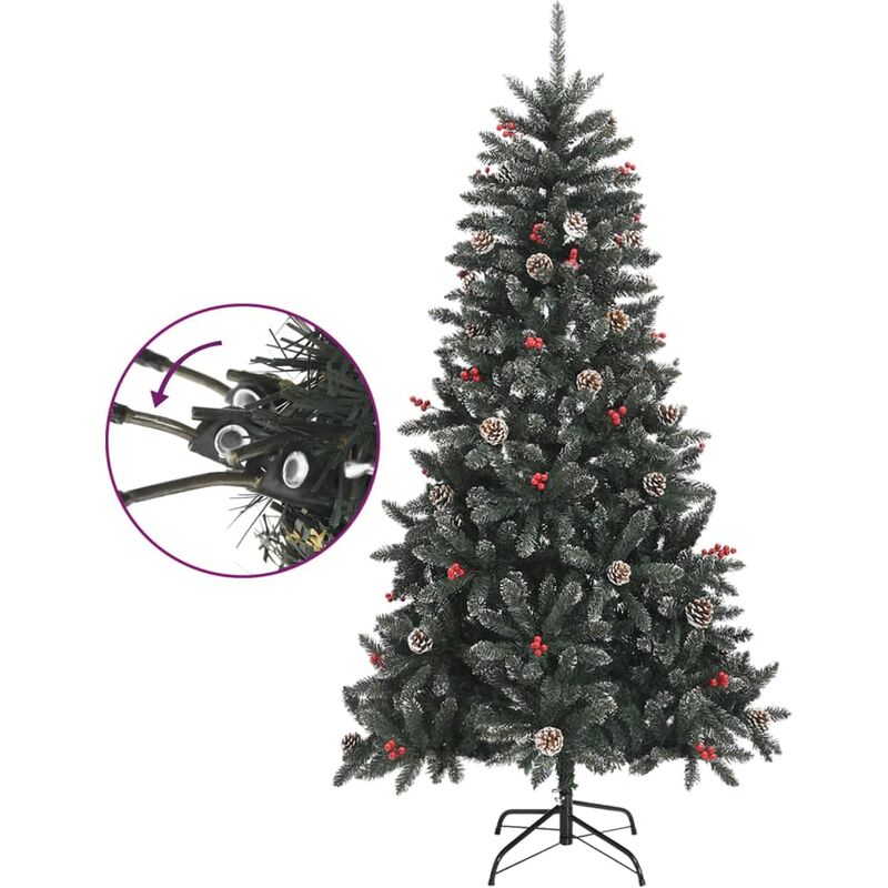 COSTWAY Albero di Natale Innevato 180/230cm, Albero di Natale con