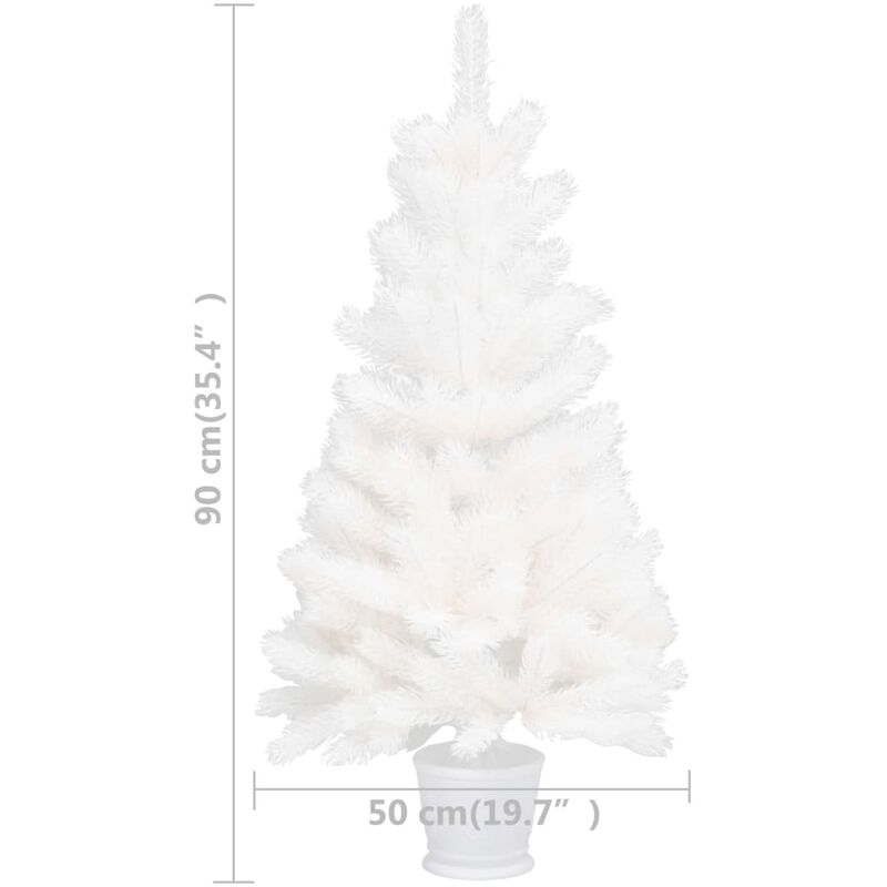 90 x 50 cm Albero di Natale Artificiale con Aghi Realistici Bianco 90  cmMAISON DECO - Bianco