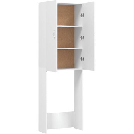 Elegante-Stile Mobile per Lavatrice Bianco 64x25,5x190 cm 28,4 Kg,per  Salone/Giardino 835