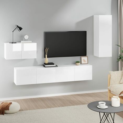 VidaXL Mobile tv con ruote bianco 90x35x35 cm in legno multistrato Mobili  porta tv 