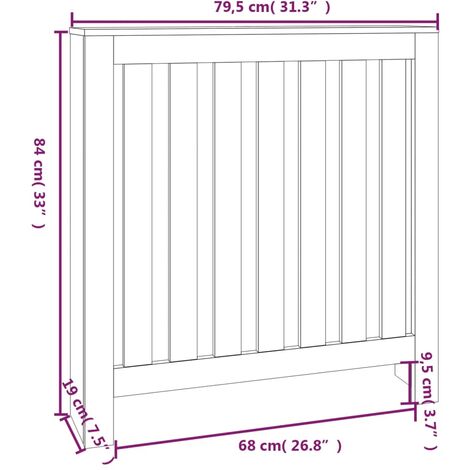 Unico Design Copertura Termosifone 79,5x19x84 cm Legno Massello Pino  79,5x19x84 cm Magnifico it - Marrone26066