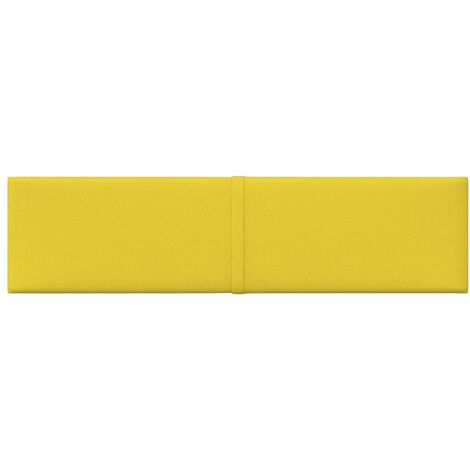 vidaXL Pannelli Murali 12 pz Giallo chiaro 60x15 cm Tessuto 1,08