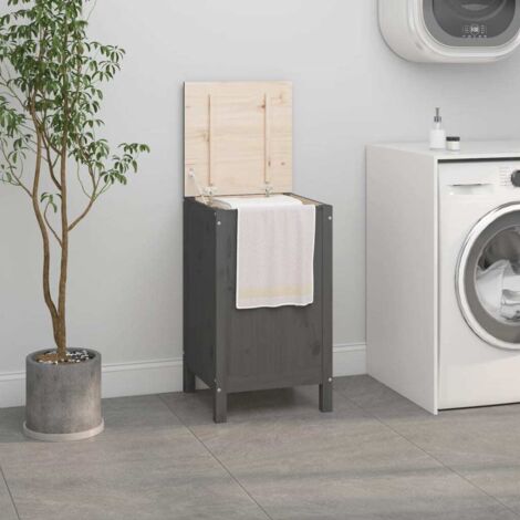 Unico Design Contenitore per Bucato Grigio 44x44x76 cm Legno Massello Pino  44x44x76 cm Magnifico it - Grigio16658