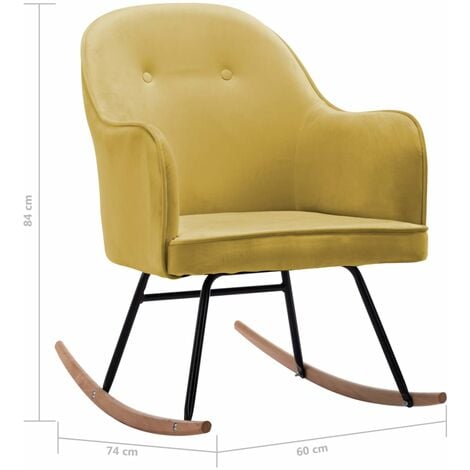 Poltrona Poltroncina a DONDOLO in Tessuto Design moderno (Giallo)