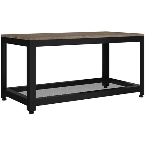 Unico Design Tavolino da Salotto Grigio e Nero 90x45x45 cm in MDF