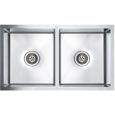 Lavello da Cucina Lavandino Cucina - Lavorato a Mano in Acciaio Inox  BV818987 - BonneVie