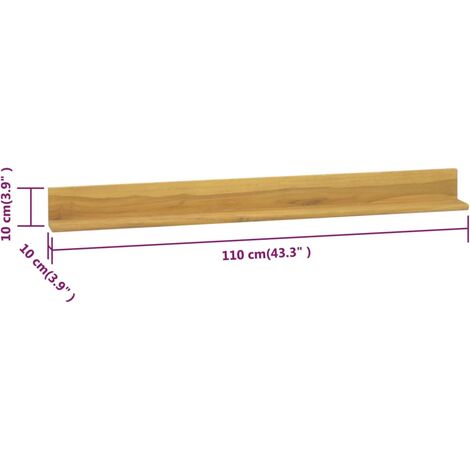 Mensola da parete in teak 100 cm - Mobili portaoggetti per la