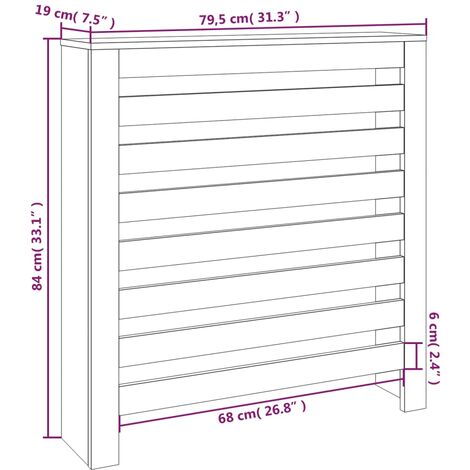 Unico Design Copertura Termosifone Bianca 79,5x19x84 cm Legno Massello Pino  79,5x19x84 cm Magnifico it 