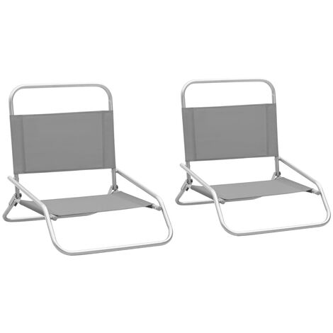 Unico Design Sedie da Spiaggia Pieghevoli 2 pz in Tessuto Grigio 51x61x58 cm  Magnifico it - Grigio64947