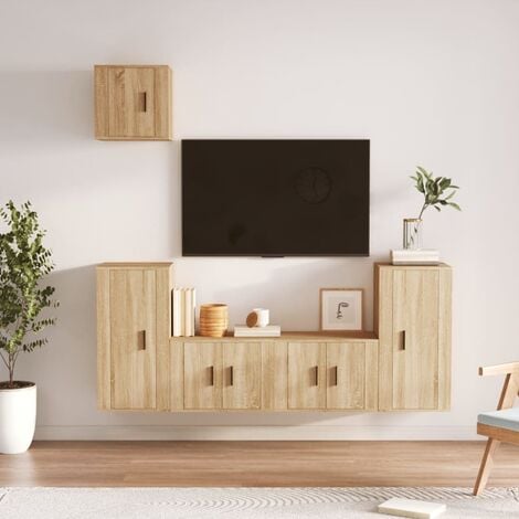 Unico Design Set di Mobili Porta TV 5 pz Rovere Sonoma in Legno Multistrato  57x34,5x40 cm Magnifico it - Marrone16871