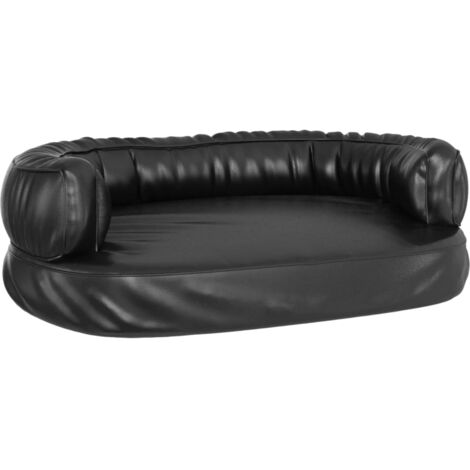 vidaXL Letto Cani Ergonomico Gommapiuma Marrone 60x42 cm in Similpelle