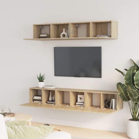 Unico Design Set di Mobili Porta TV 5 pz Rovere Sonoma in Legno Multistrato 60x30x30  cm