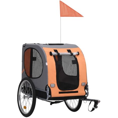 EASYCOMFORT Rimorchio Bici per Cani sotto i 30kg con Porta Anteriore e  Posteriore, Finestre a Rete e Tetto Apribile, 150x82x98-108cm