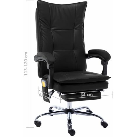 Poltrona ufficio massaggiante e ergonomica in similpelle nera