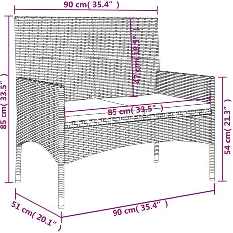 vidaXL Panche per Spa con Cuscini 2 pz in Polyrattan Grigio