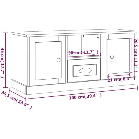 Mobile Porta TV Nero 100x35,5x45 cm in Legno Multistrato