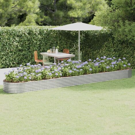 Unico Design Letto Giardino Acciaio Verniciato Polvere 544x100x36cm Argento 544x100x36 cm Magnifico it - Argento19669