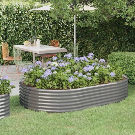 Unico Design Letto Giardino Acciaio Verniciato a Polvere 214x140x36cm Grigio 214x140x36 cm Magnifico it - Grigio83989