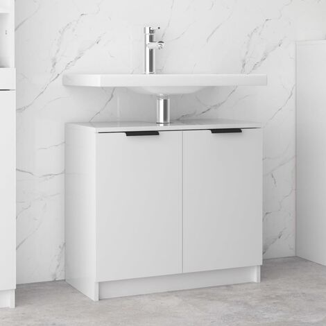 Maison Exclusive - Mobile Sottolavabo Bianco Lucido 63x30x54 cm Legno  Multistrato