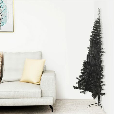 Unico Design Albero di Natale Artificiale a Metà con Base Nero 180 cm PVC  Magnifico it - Nero70027