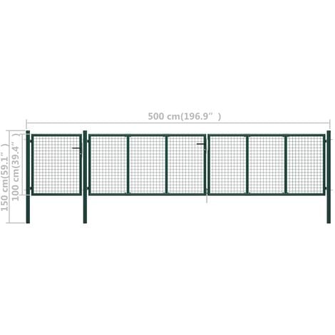 VidaXL Cancello giardino antracite 105x130 cm in acciaio design