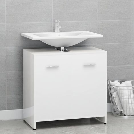 Unico Design Armadio da Bagno Bianco Lucido 60x33x61 cm in Truciolato  60x33x61 cm Magnifico it - Bianco38229