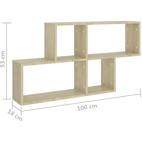 Unico Design Scaffale a Parete Rovere Sonoma 100x18x53 cm in Truciolato  100x18x53 cm Magnifico it - Marrone55453