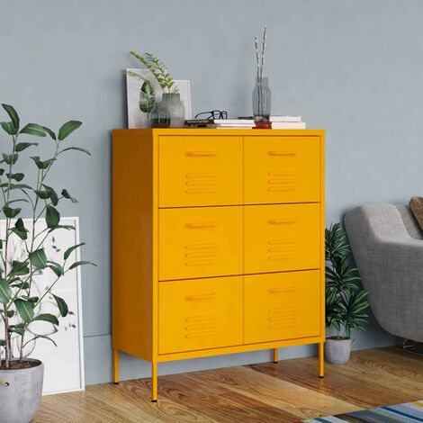 Unico Design Cassettiera Giallo Senape 80x35x101,5 cm in Acciaio  80x35x101,5 cm Magnifico it - Giallo48809