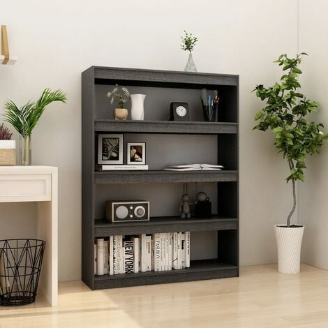 Unico Design Libreria/Divisorio Grigio 100x30x135,5 cm in Legno di Pino  100x30x135,5 cm Magnifico