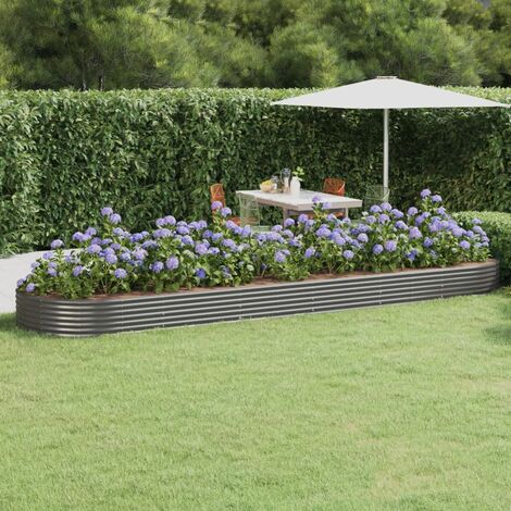 Unico Design Letto Giardino Acciaio Verniciato a Polvere 523x140x36cm Grigio 523x140x36 cm Magnifico it - Grigio51783