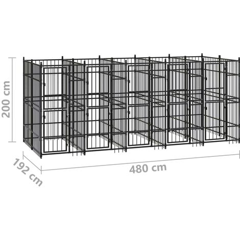 Gabbia Per Cani Da Esterno Con Tetto 400x100x150 Cm