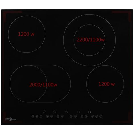 vidaXL Piano Cottura a Induzione 4 Zone e Controlli Touch Vetro 7000 W