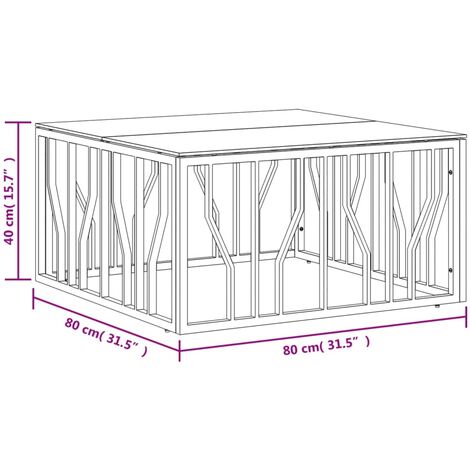 Unico Design Tavolino da Salotto Oro 80x80x40 cm in Acciaio Inox e Vetro  80x80x40 cm Magnifico