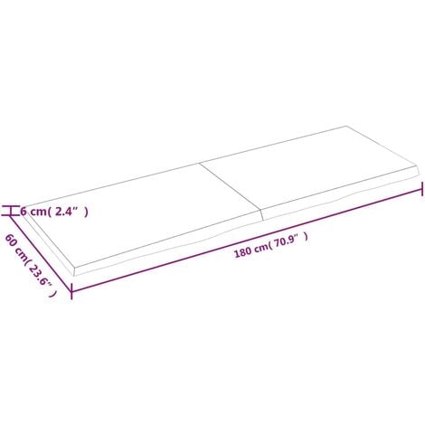 Unico Design Ripiano Muro Marrone Chiaro 180x60x6cm Massello Rovere  Trattato 180x60 x6 cm Magnifico it - Marrone88542