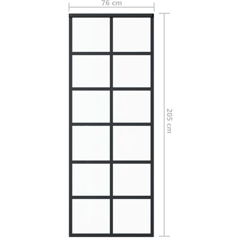 HomCom Porta Scorrevole in Vetro con Binario Silenzioso, 102.5x205cm