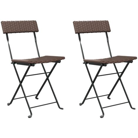 Unico Design Sedie Pieghevoli da Bistrò 2 pz Marroni Polyrattan e Acciaio  40x45x79 cm Magnifico it 