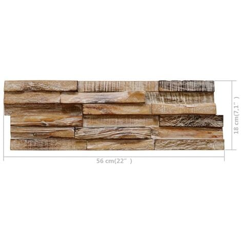 Pannelli per Pareti 10 pz 1,03 m² in Legno Riciclato di Teak