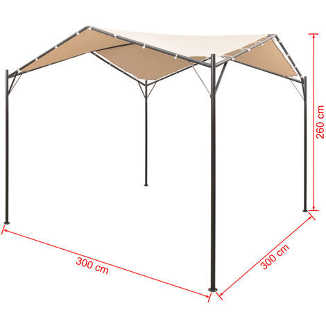 Unico Design Gazebo Padiglione Tenda Tettoia 3x3 m Acciaio Beige 3x3x2,6 m  Magnifico it - Beige23851