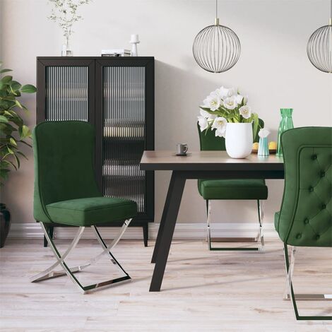 Maison Exclusive - Sedia da Pranzo con Braccioli 6 pz in Velluto Verde  Chiaro