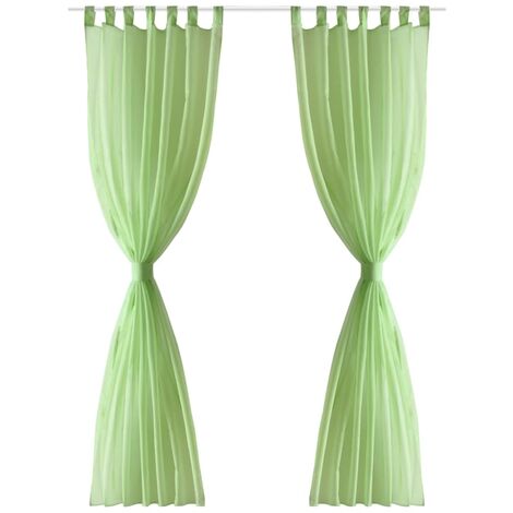 Unico Design Tende Trasparenti 2 pz Verde Mela 140x225 cm 140x225 cm  Magnifico it - Verde17707