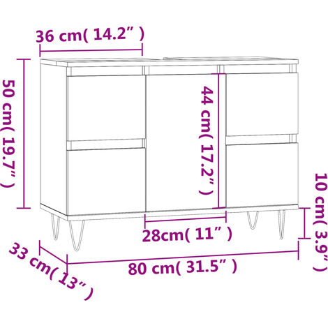 Maison Exclusive - Armadietto Bagno Bianco Lucido 80x33x60cm in Legno  Multistrato