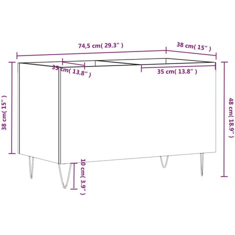 Unico Design Mobile Porta Dischi Rovere Marrone 74,5x38x48 Legno  Multistrato 74,5x38x48 cm Magnifico it 