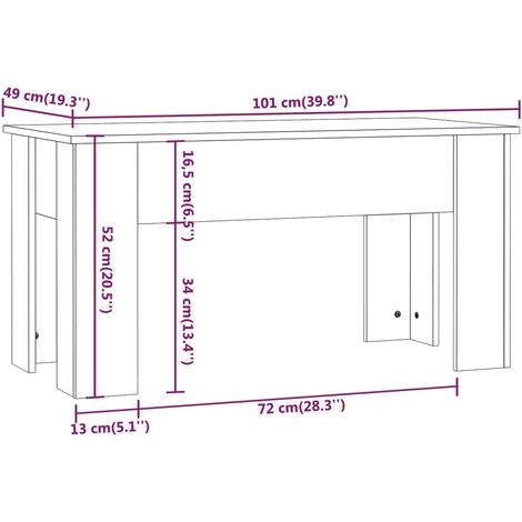 Unico Design Tavolino da Salotto Bianco 101x49x52 cm in Legno Multistrato  101x49x52 cm Magnifico it - Bianco93486