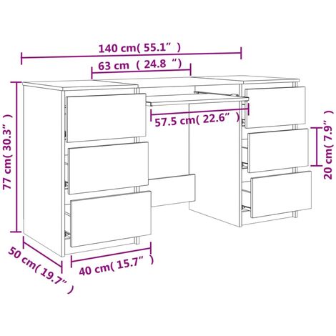 Scrivania Grigio Cemento 80x40x75 cm in Truciolato