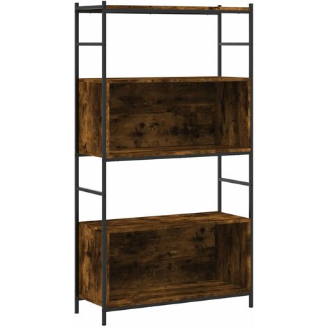 Unico Design Libreria Rovere Fumo 80x30x145,5cm in Legno Multistrato e  Ferro 80x30x145,5 cm Magnifico