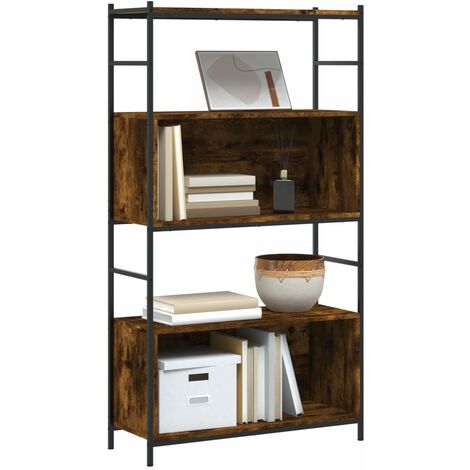 Unico Design Libreria Rovere Fumo 80x30x145,5cm in Legno Multistrato e Ferro  80x30x145,5 cm Magnifico