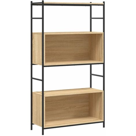 Unico Design Libreria Nera 80x30x145,5 cm in Legno Multistrato e Ferro  80x30x145,5 cm Magnifico