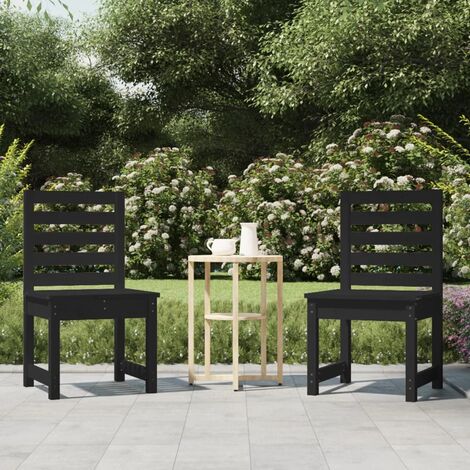 Unico Design Sedie da Giardino 2pz Nere 40,5x48x91,5cm Legno Massello Pino 40,5x48x91,5 cm Magnifico it - Nero28936